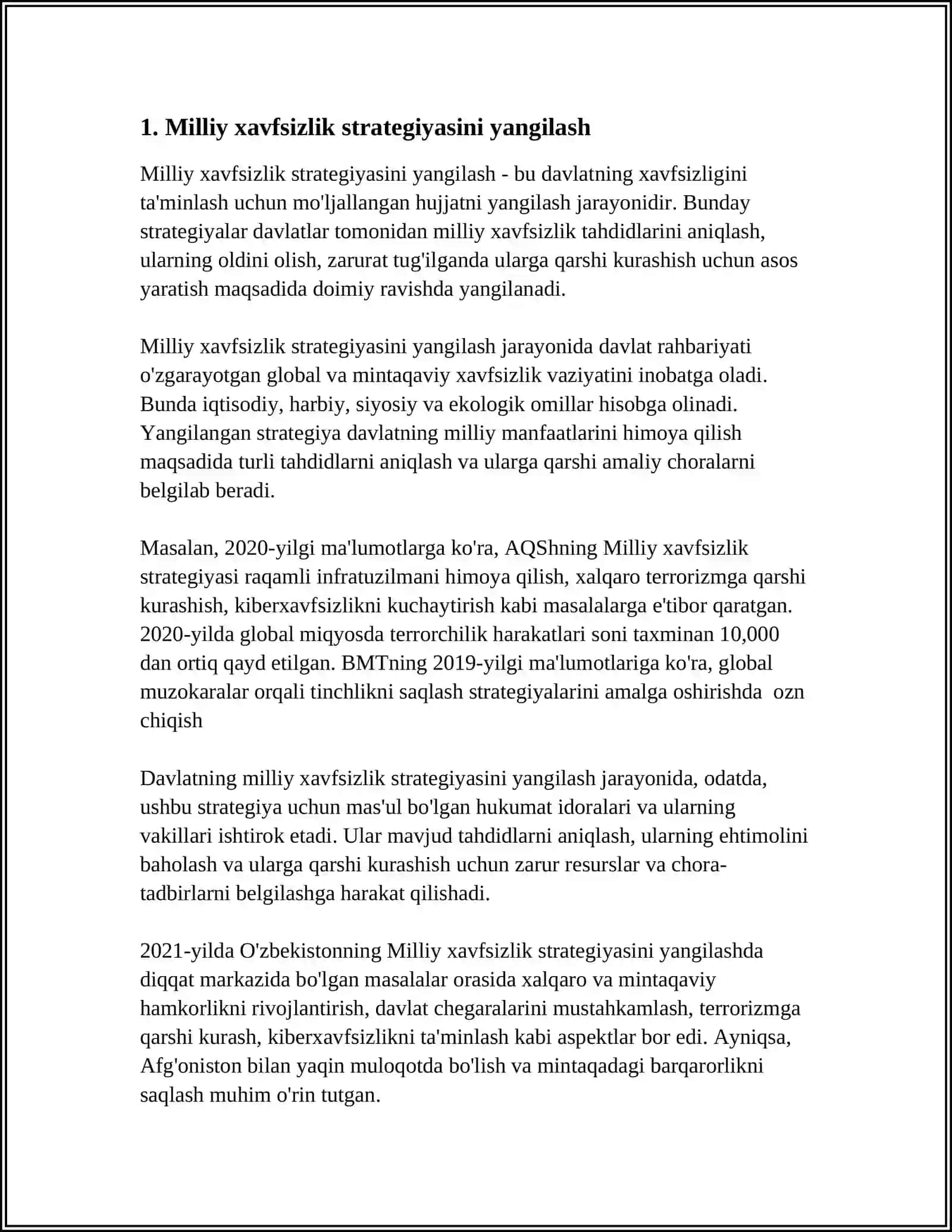 MILLIY XAVFSIZLIKNI TAMINLASH BORASIDA AMALGA OSHIRILAYOTGAN ISHLAR 4