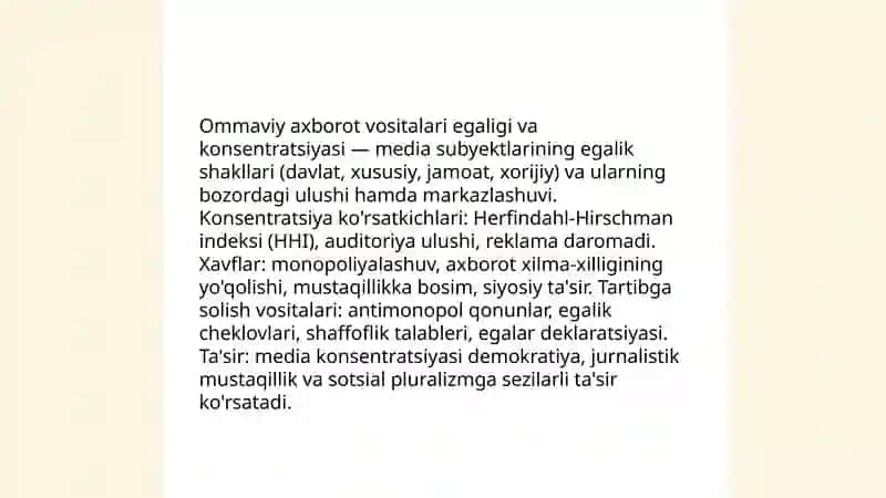 Media maydon tuzilishi va jamiyat rivojigadagi oʼrni 4