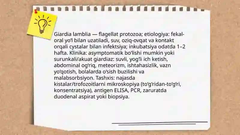 Odamda parazitlik qiluvchi sodda hayvonlar. Gelmintlar - odam parazitari.Parazitar kasalliklarning diagnostika usullari 4