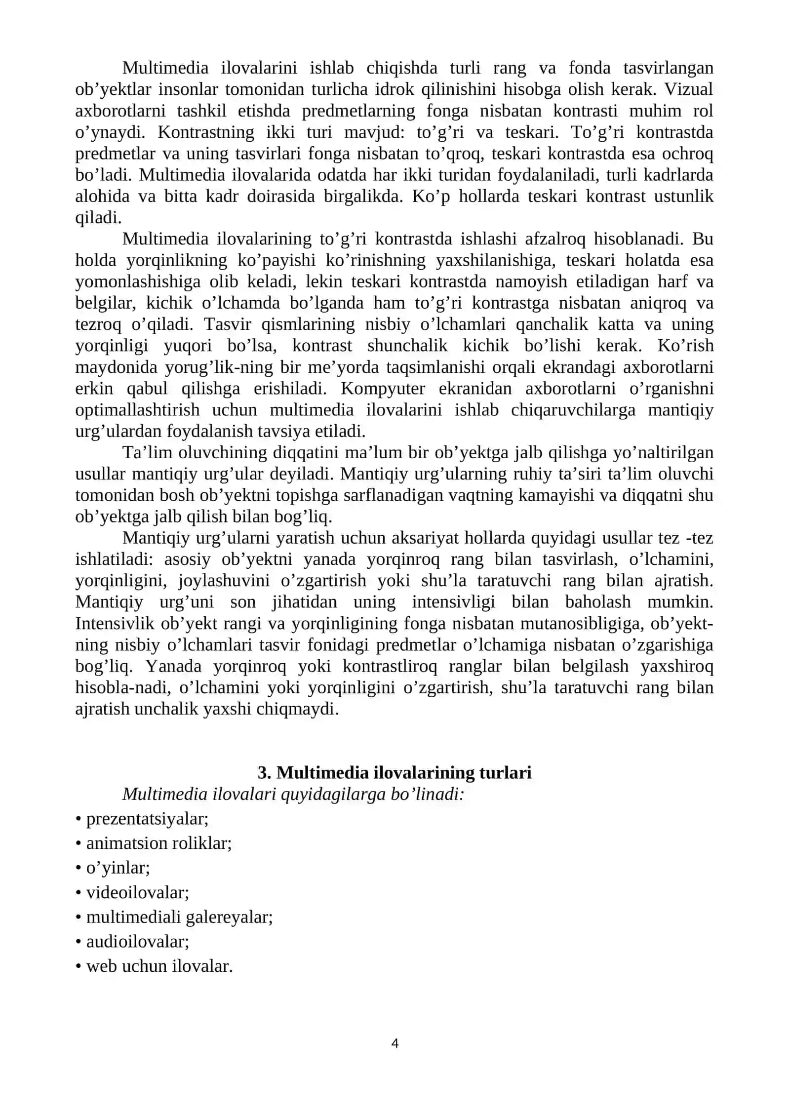 MULTIMEDIANING ASOSIY TUSHUNCHALARI 4