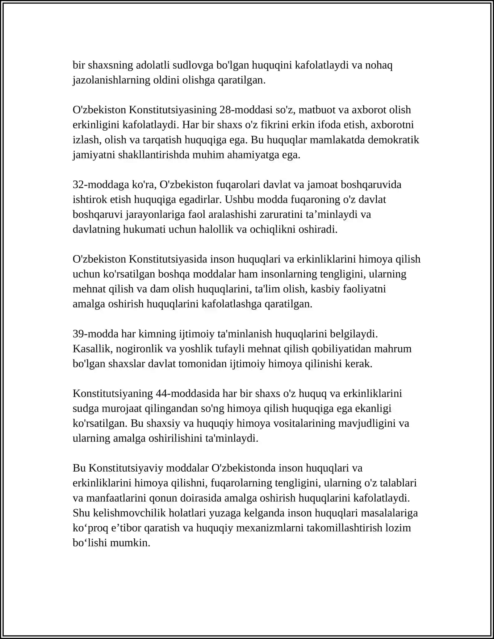 UZBEKISTONDA INSON HUQUQLARI VA ERKINLIKLARI KAFOLATINING YARATILISHI 4