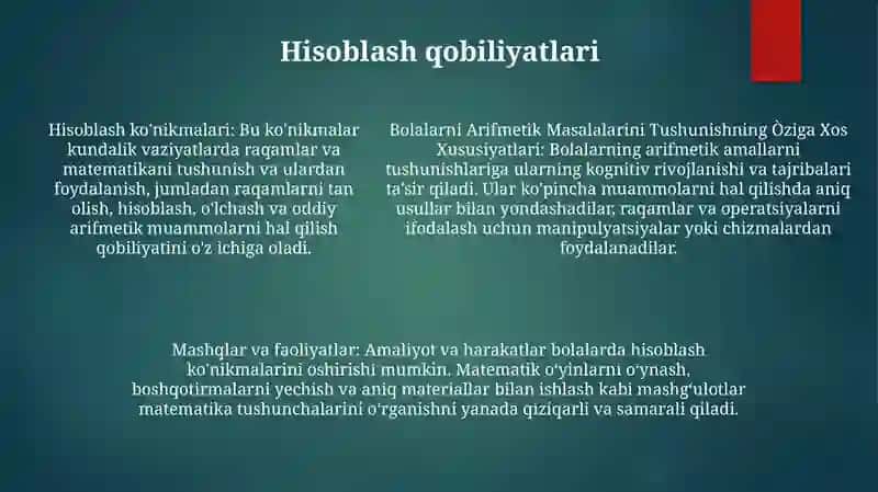Bolalarni Arifmetik Masalalarini Tushunishning Òziga Xos Xususiyatlari 4
