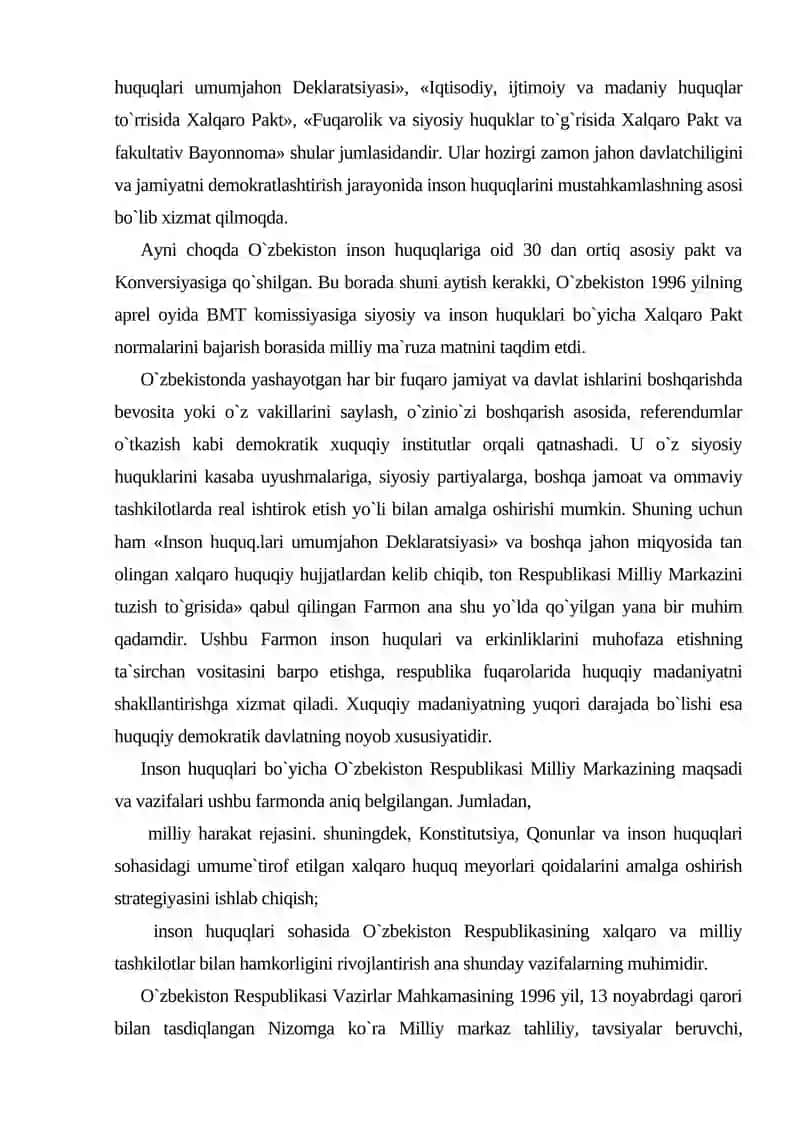O`ZBEKISTONDA INSON HUQUQLARI VA ERKINLIKLARI KAFOLATINING YARATILISHI 4