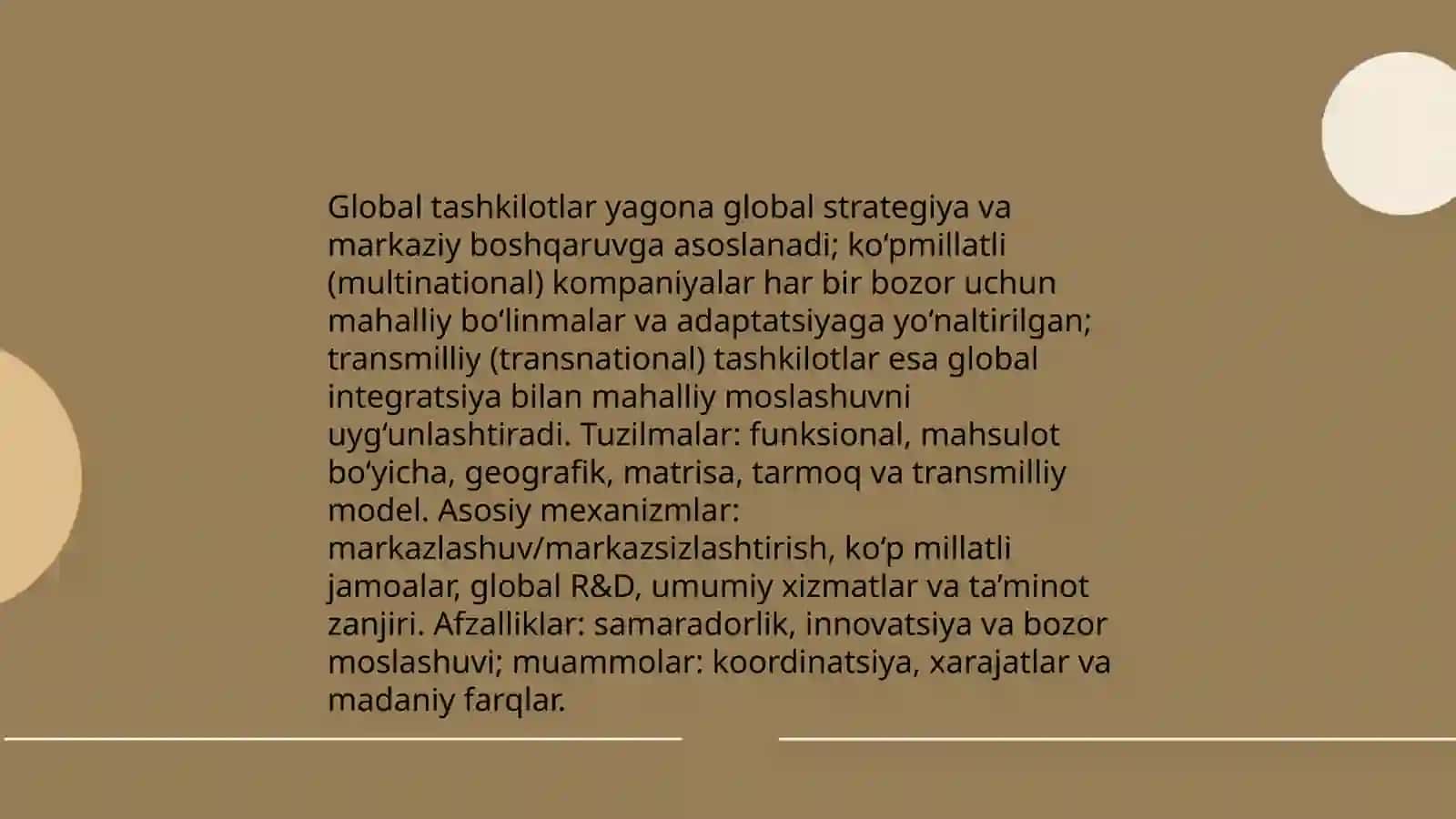 Xalqaro biznesning tashkiliy dizayni va tuzilishi 4