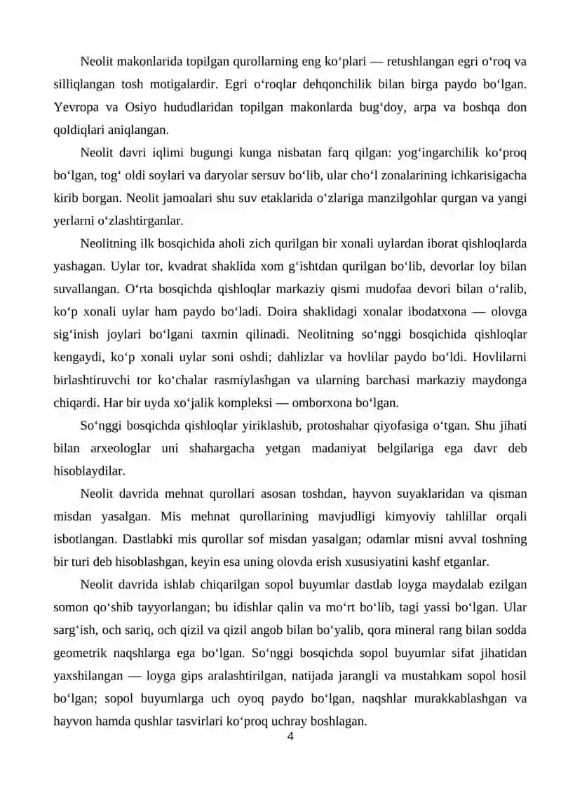 Oʻrta Osiyodagi neolit davri — ibtidoiy manzilgohlari 4