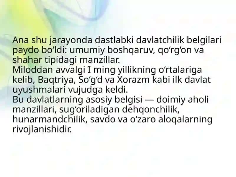 O'zbekistonning davlatchilik tarixi eng qadimgi davrdan 16 asrgacha 4