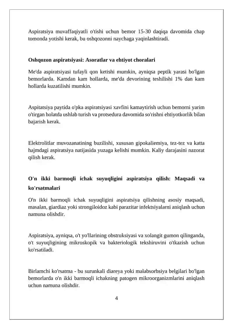 Oshqozon va o'n ikki barmoqli ichakdan suyuqlik yig'ish tomoqdan surtma olish va balg'am yig'ish 4