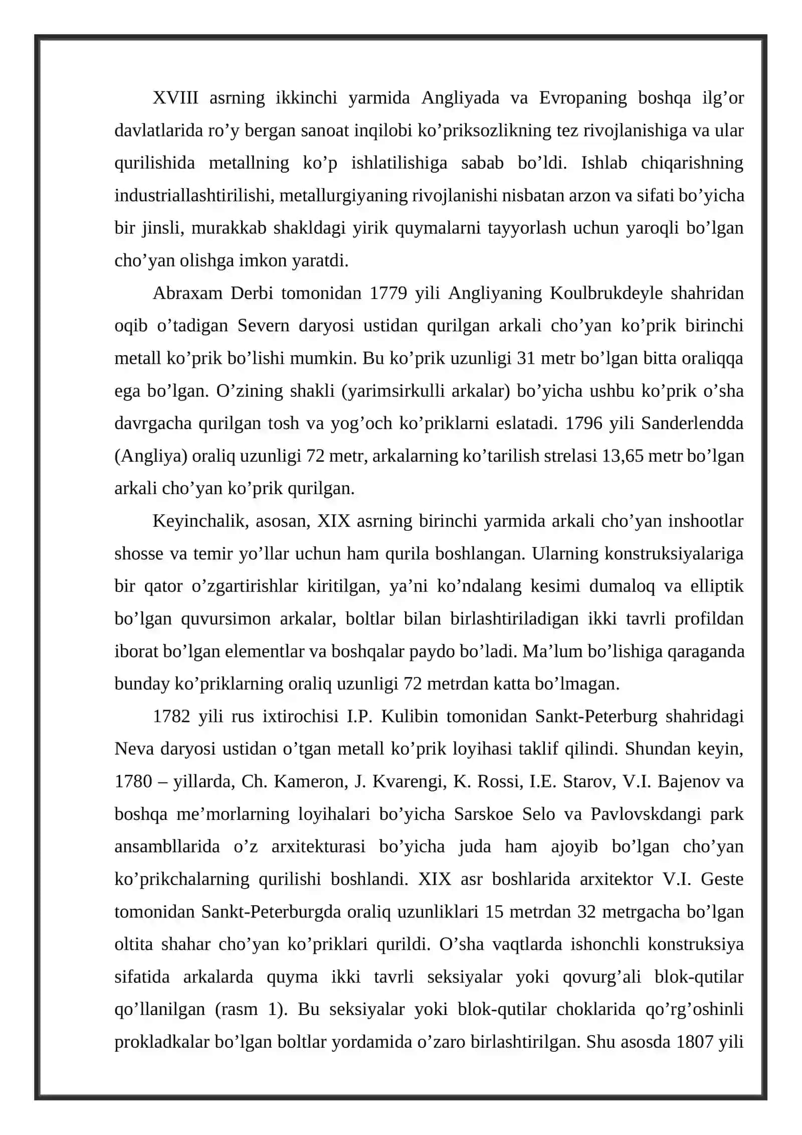 Po’lat ko’priklar haqida umumiy ma’lumotlar 4