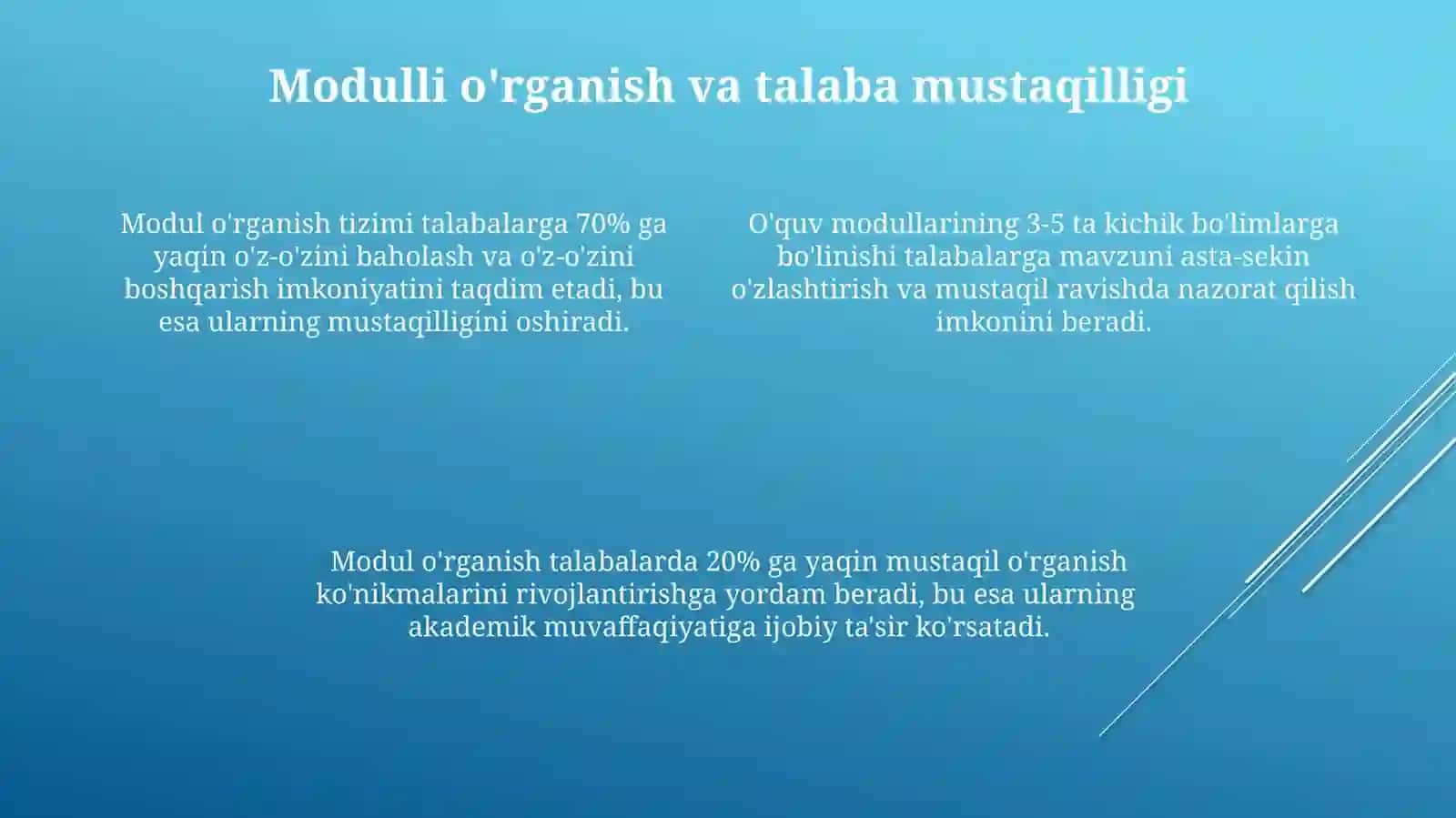 Modulli o'qitishning mohiyati 4