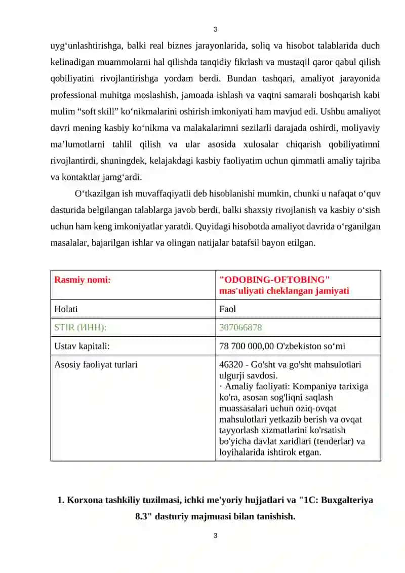 “ODOBING-OFTOBING” MCHJ AMALIYOT HISOBOTI 4