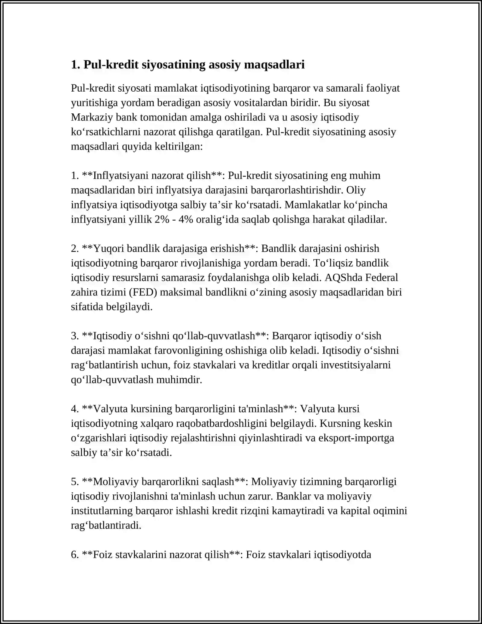 PUL KREDIT SIYOSATI MONETAR SIYOSAT BYUDJET SIYOSATI 4