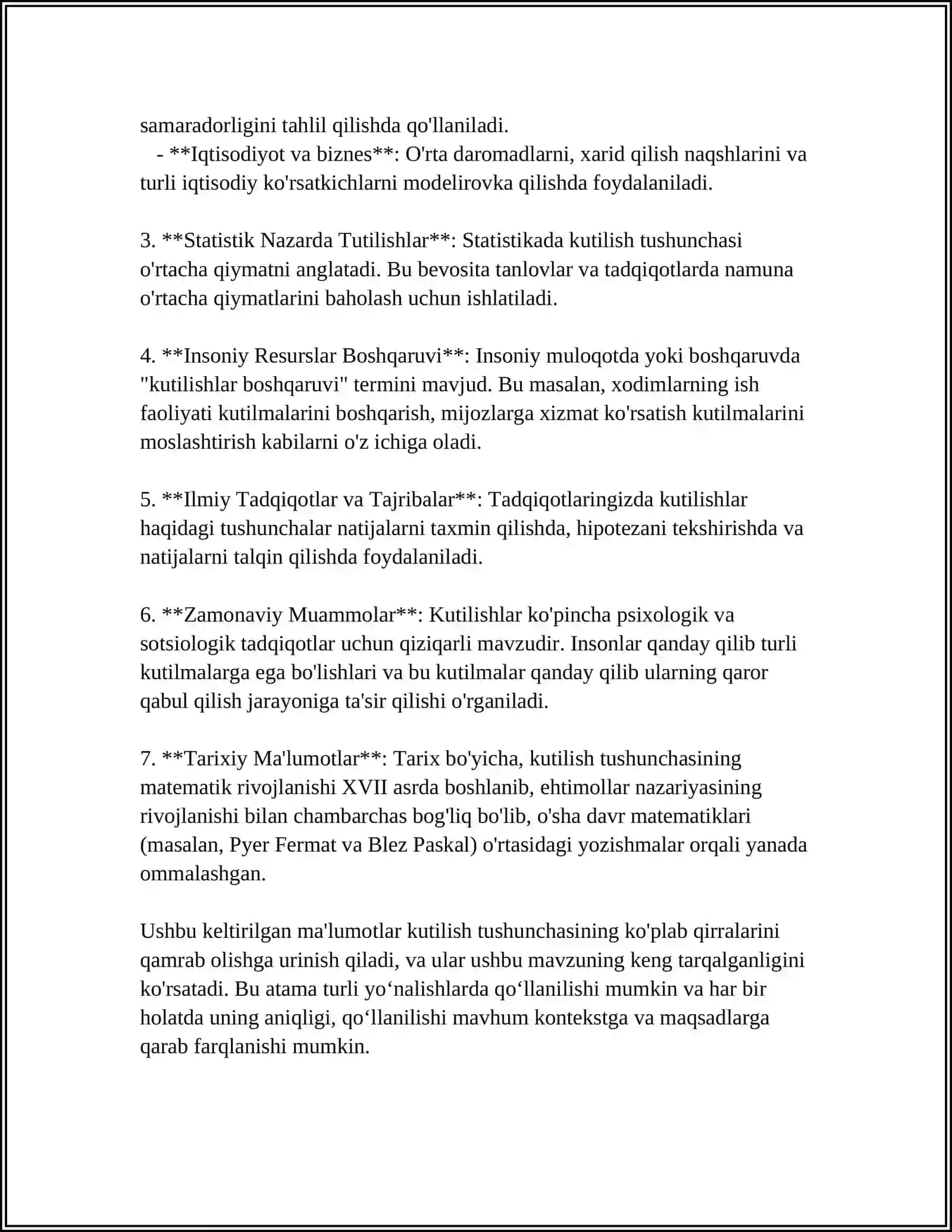 SHARTLI MATEMATIK KUTILISH VA UNING XOSSALARI 4