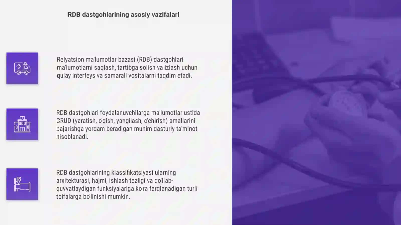 RDB dastgohlari va dastgohlar klassifikatsiyasi 4