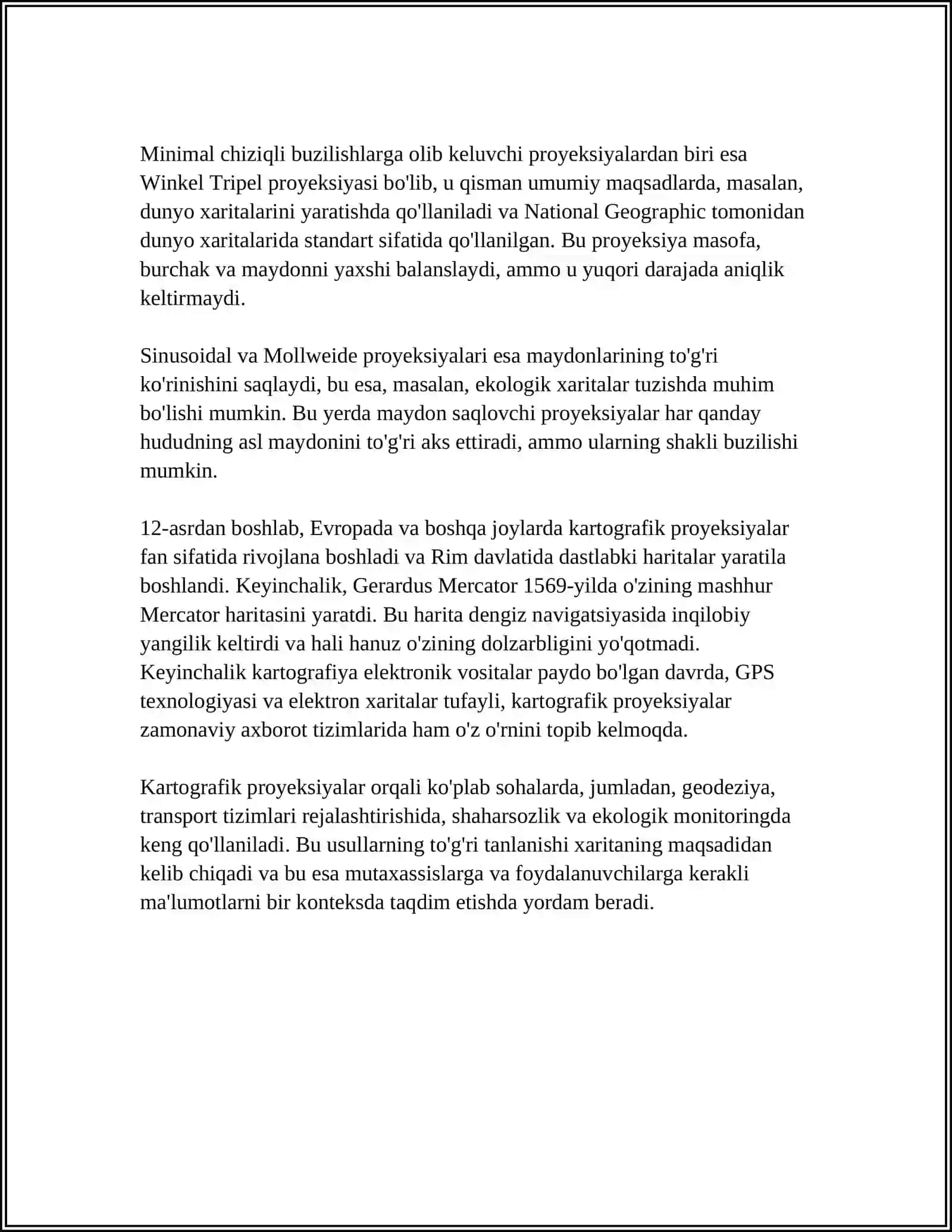 KARTOGRAFIK PROEKSIYALAR VA ULARNING TURLARI 4