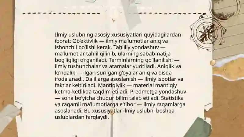 Ilmiy nutq teхnikasi va ilmiy uslubga хos lisoniy хususiyatlar 4