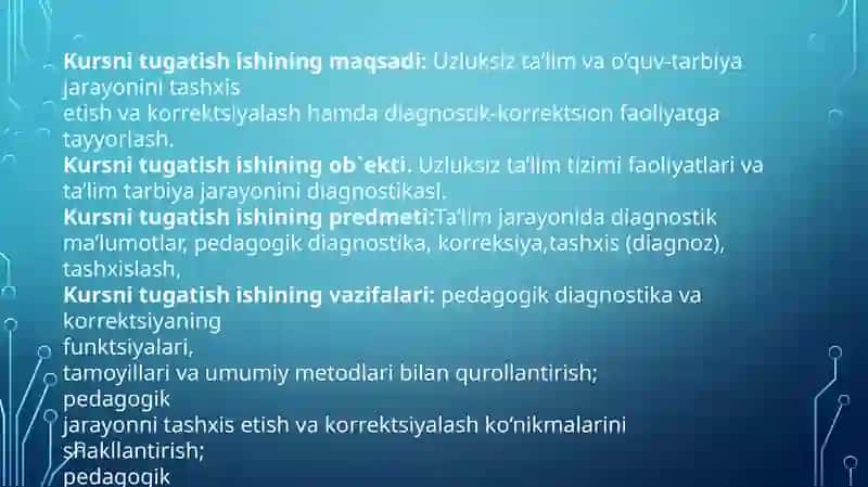 Uzluksiz ta'lim tizimini muammolarini hal etishda pedagogik diagnostikaning roli 4