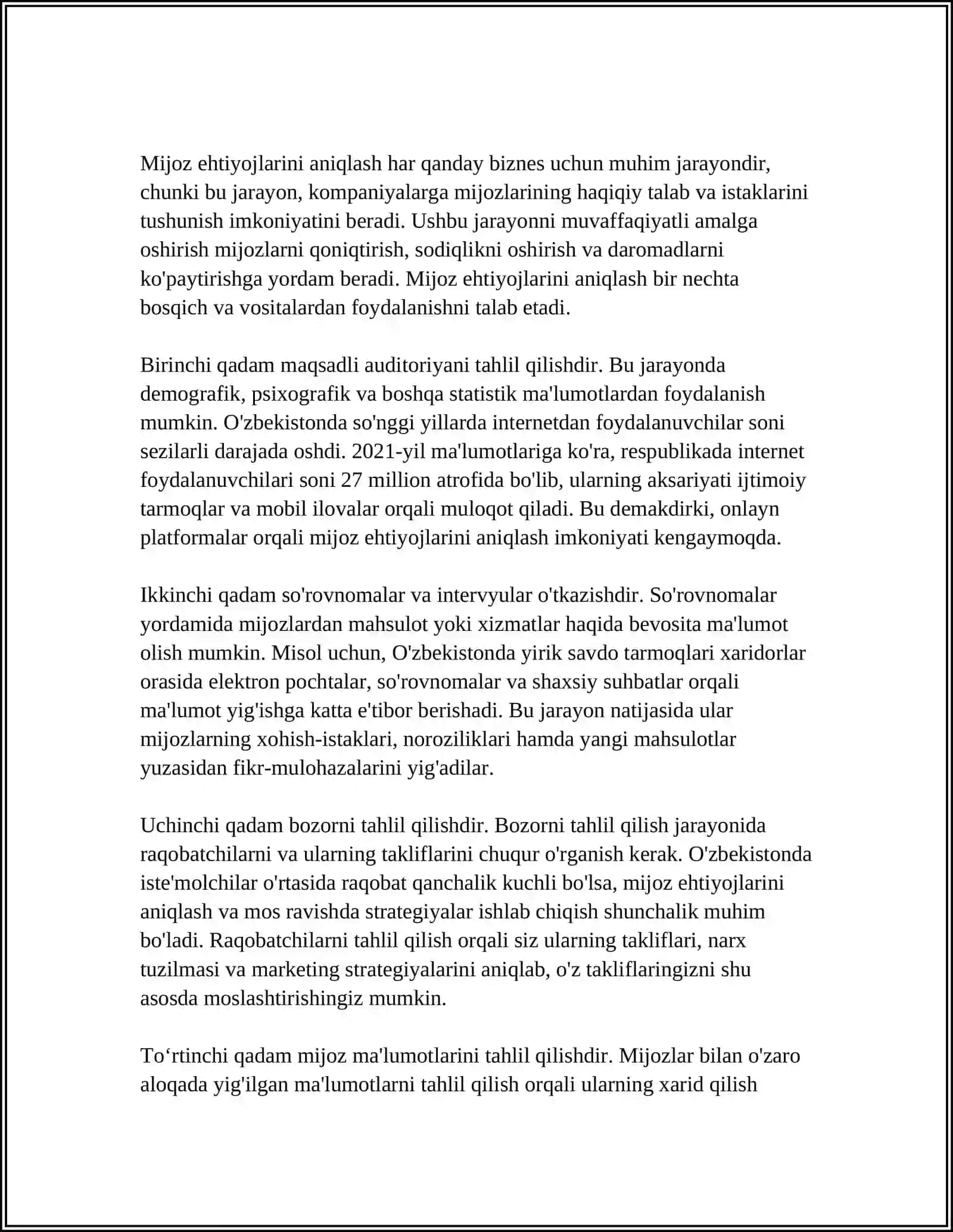 MIJOZ TALABINI MODELLASHTIRISH 4