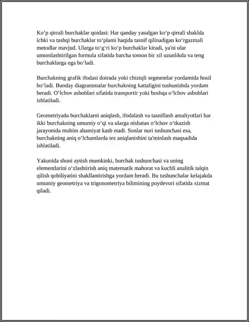 Burchak va ularning turlari. Sonlar nuri tushunchasi 4
