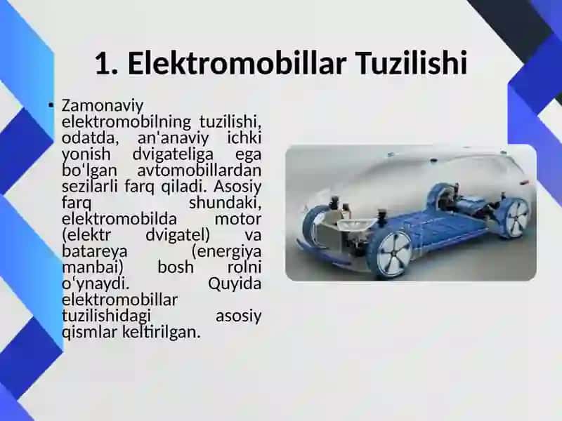 Zamonaviy Elektromobillar Tuzilishi va Tasnifi 4