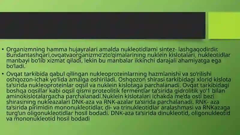 Nukleotidlar almashinuvi 4