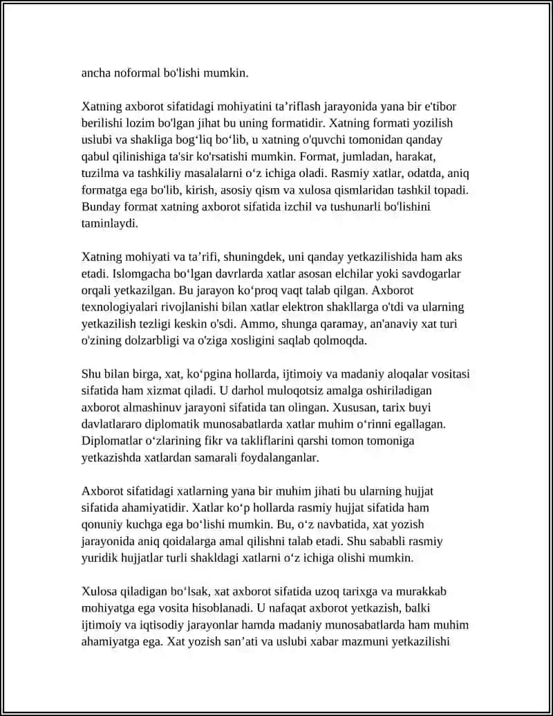 XAT AXBOROT SIFATINING ILK KOʻRINISHI SIFATIDA 4