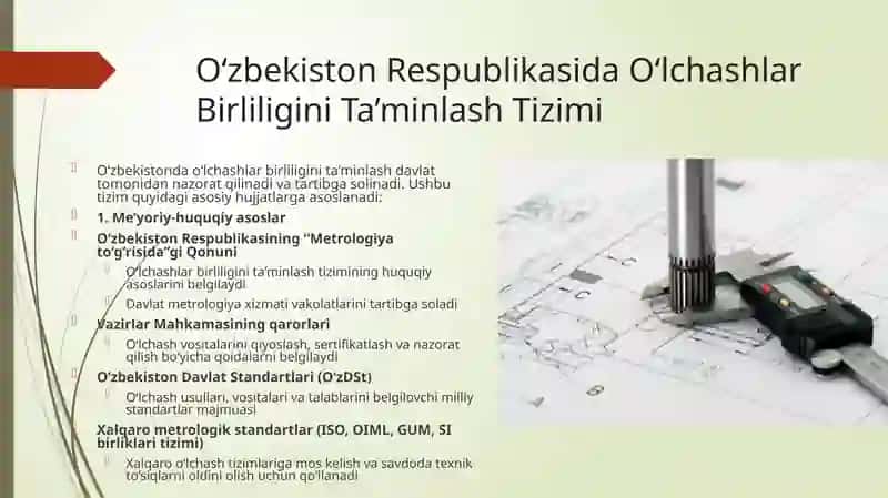 O'lchashlar birliligini ta'minlash bo'yicha davlat tizimi 4
