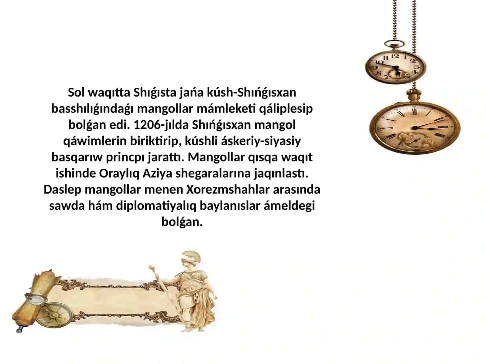 O'zbek ha'm qaraqalpaq xalqi etnogenezi ha'm etnikaliq tariyxi pa'ninenen slayt jumisi 4