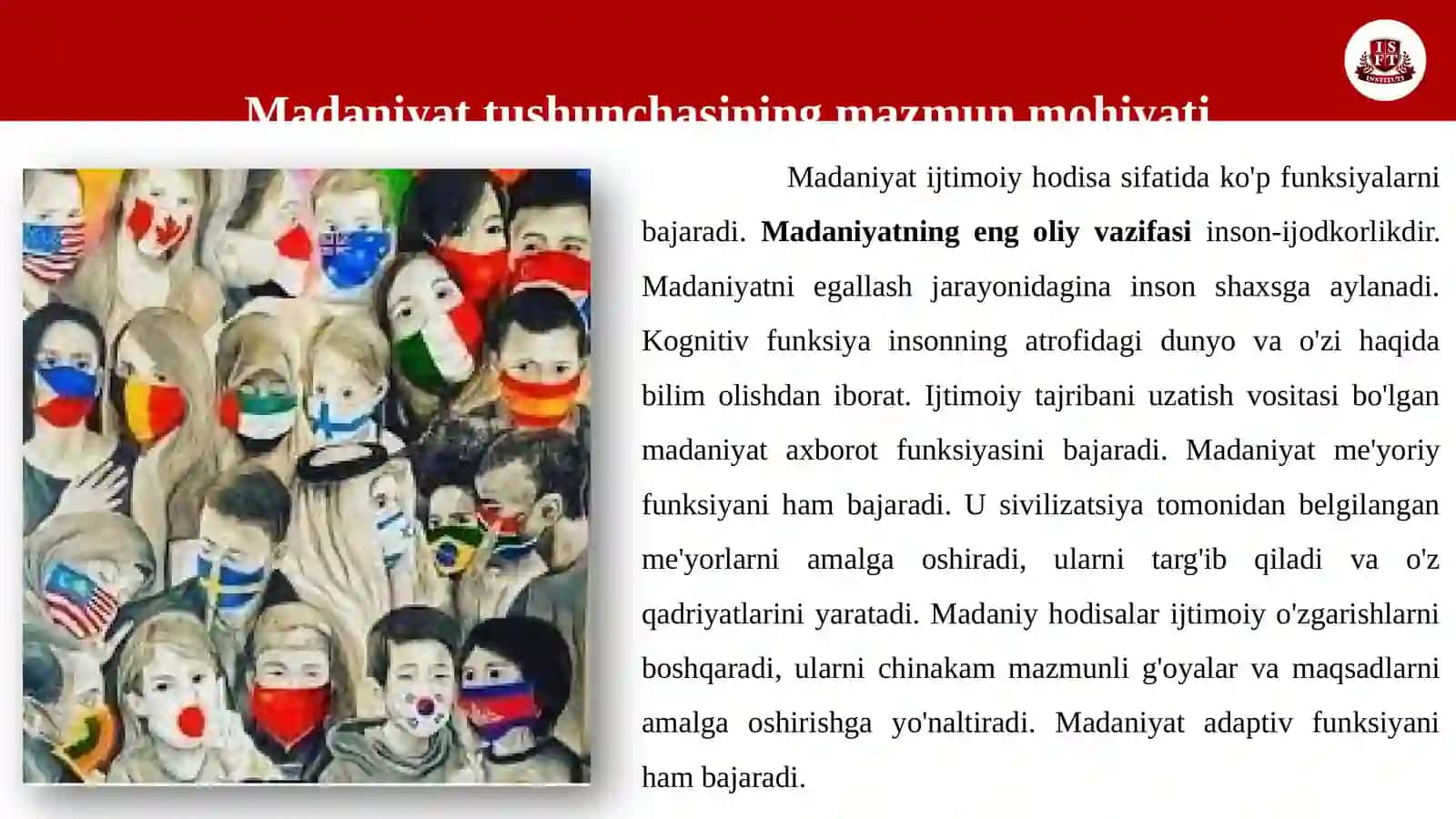 MADANIYAT GENEZISI. MADANIYATNING TARIXIY BOSQICHLARI 4