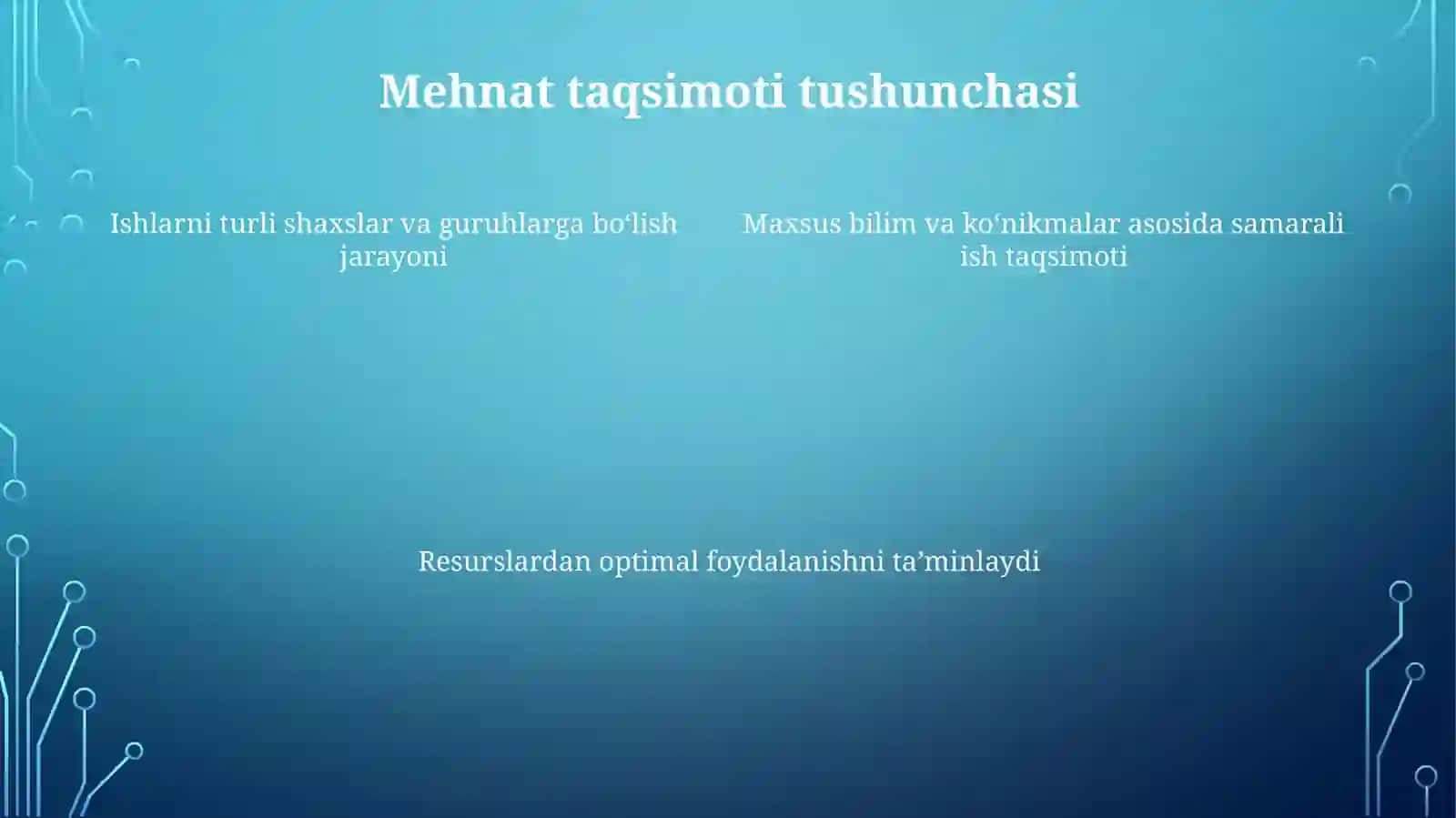 Mehnat taqsimoti va kooperatsiyasining mohiyati va ahamiyati 4