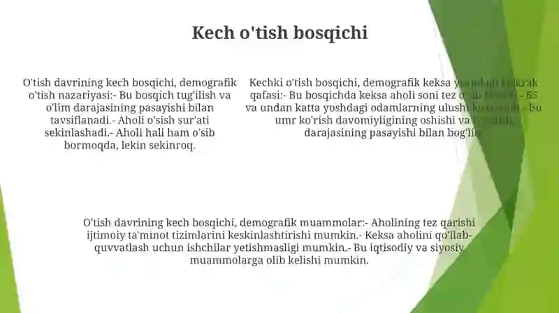 Demografik O'Tish Bosqichlari 4