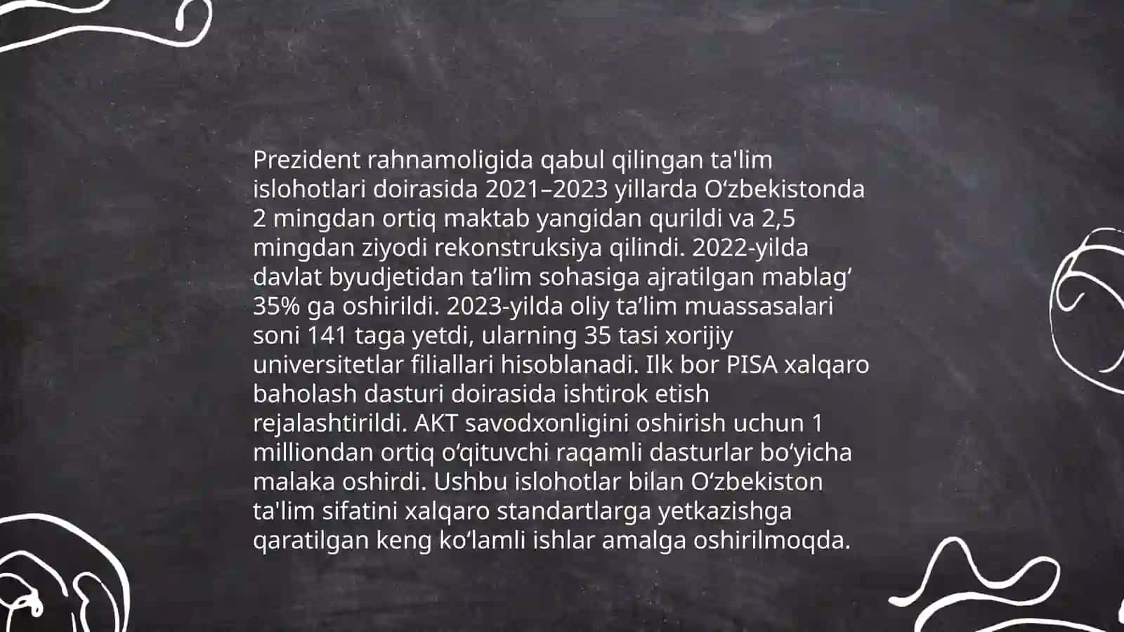 Prezident Shavkat Mirziyoyev haqida malumot rahbarligi va tashabbusi ostida amalga oshirilgan islohotlar 4