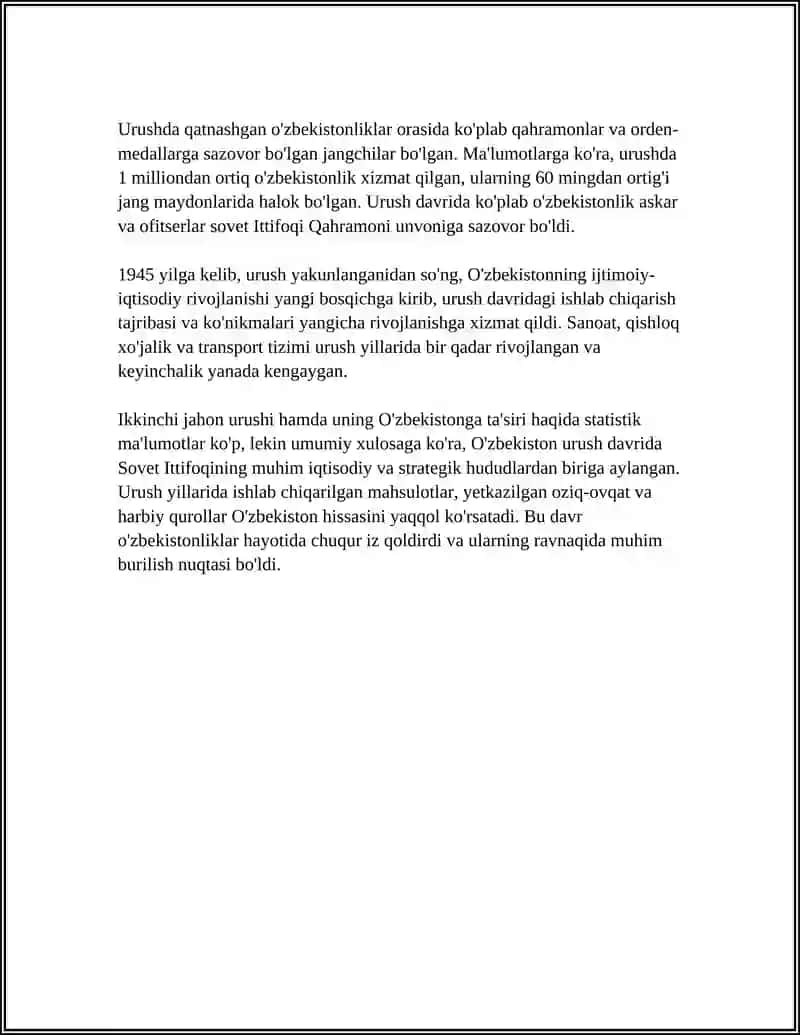 IKKINCHI JAHON URUHIDA ÕZBEK ASKARLARI 4