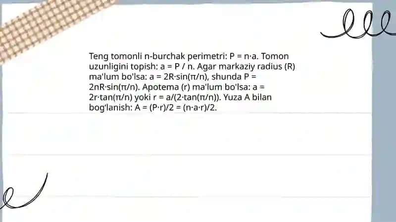 Koʻpburchak perimetri 4