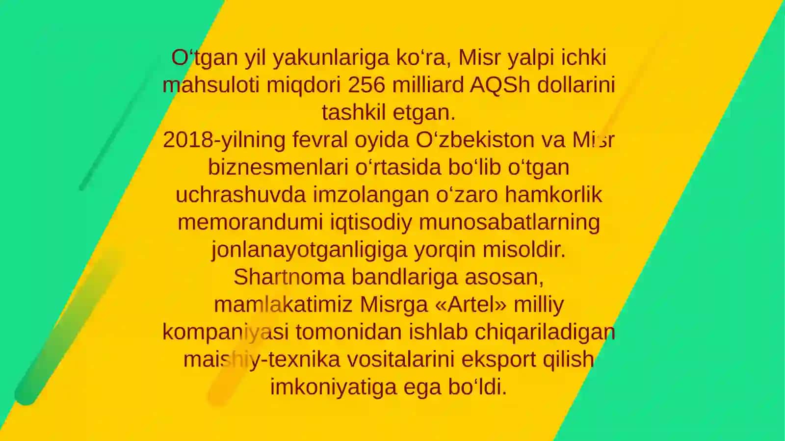 Globaliqtisodiyotfanidan Misrarab Respublikasining iqtisodiyoti 4