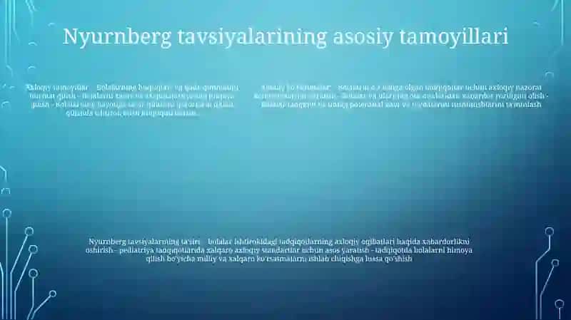 Nyurnberg tavsiyasi 4