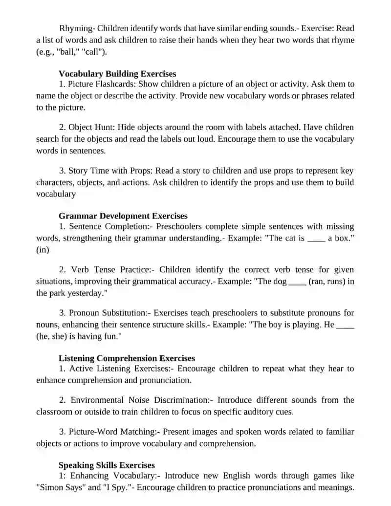 Analysis Of Exercises For Teaching English Language To Preschool Children 4