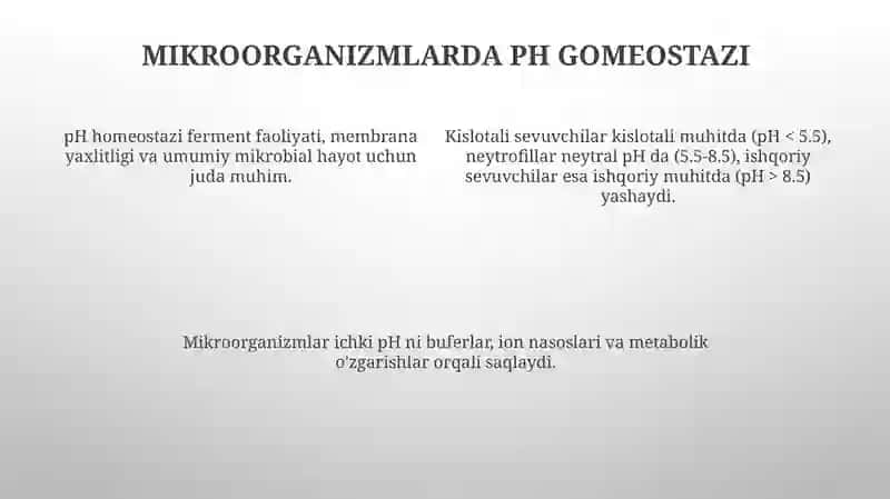 Muhit kislotaligiga boʻlgan munosabatiga koʻra mikroorganizmlarning boʻlinishi 4
