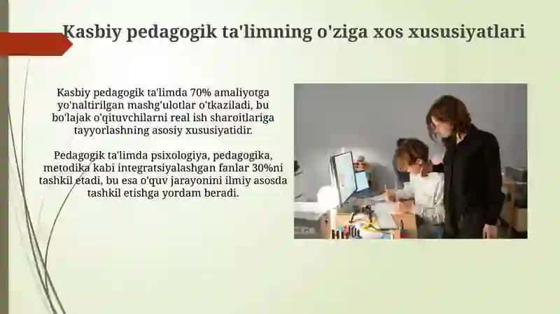 Boʻlajak kasb taʼlimi oʻqituvchilarning kasbiy kompetent-ligino shakllantirish xususiyatlari 4