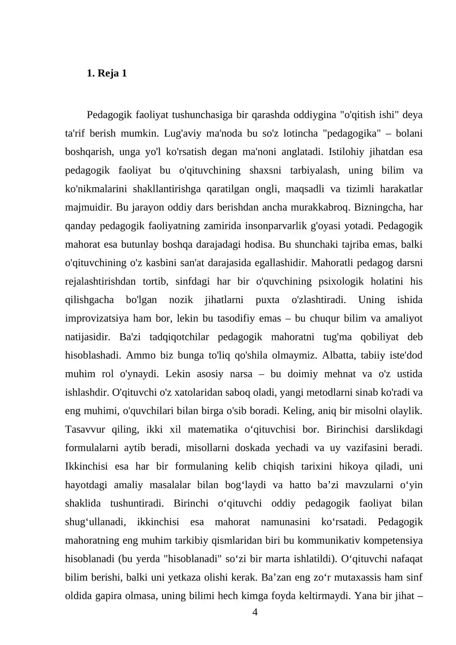 Pedagogik faoliyat va pedagogik mahorat 4