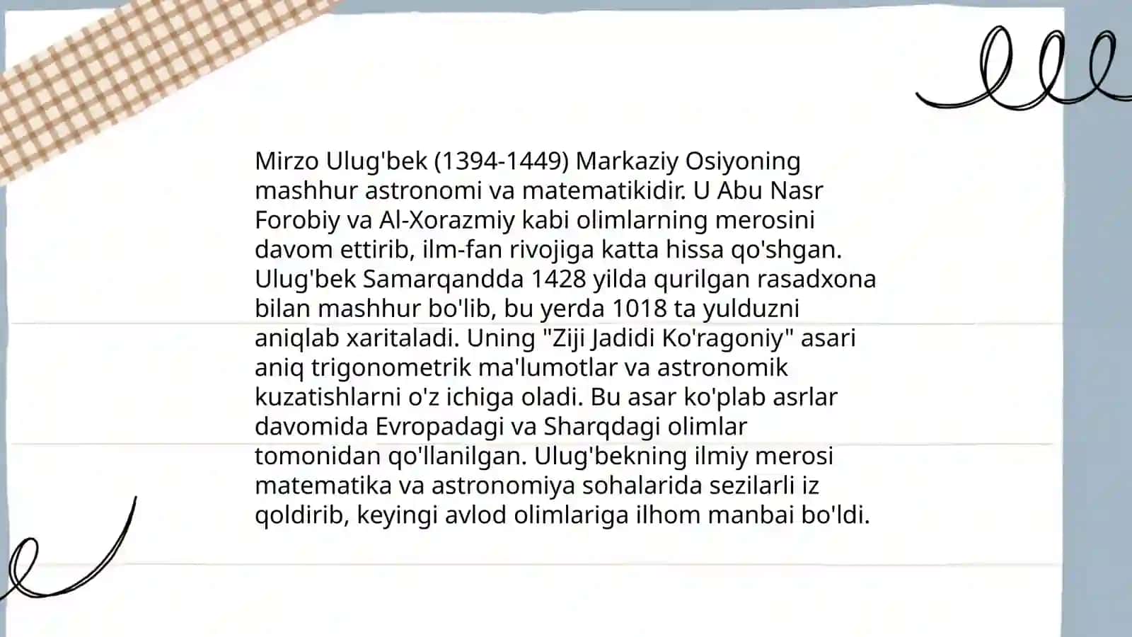 Mirzo Ulug'bekning tarjimai holi 4
