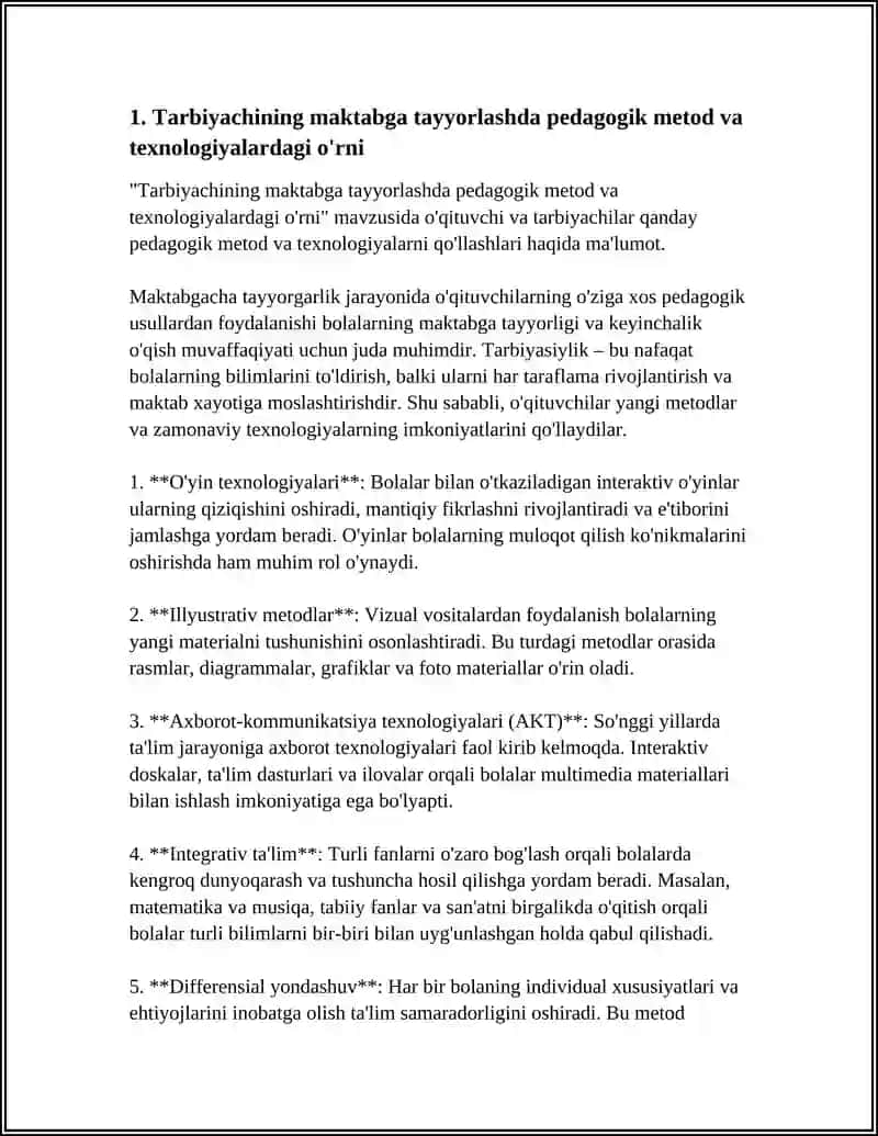 BOLALARNI MAKTABGA TA’LIM OLISHGA TAYYORLASHDA TARBIYACHINING O‘RNI 4