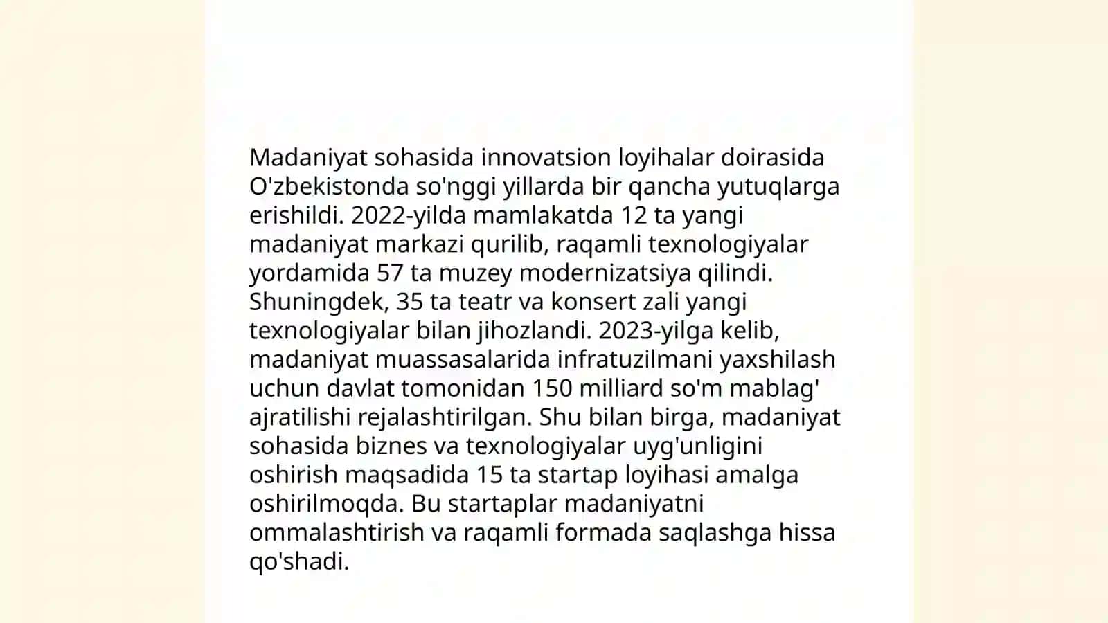Madaniyat va sanʼat sohasida kreativ tadbirkorlik 4