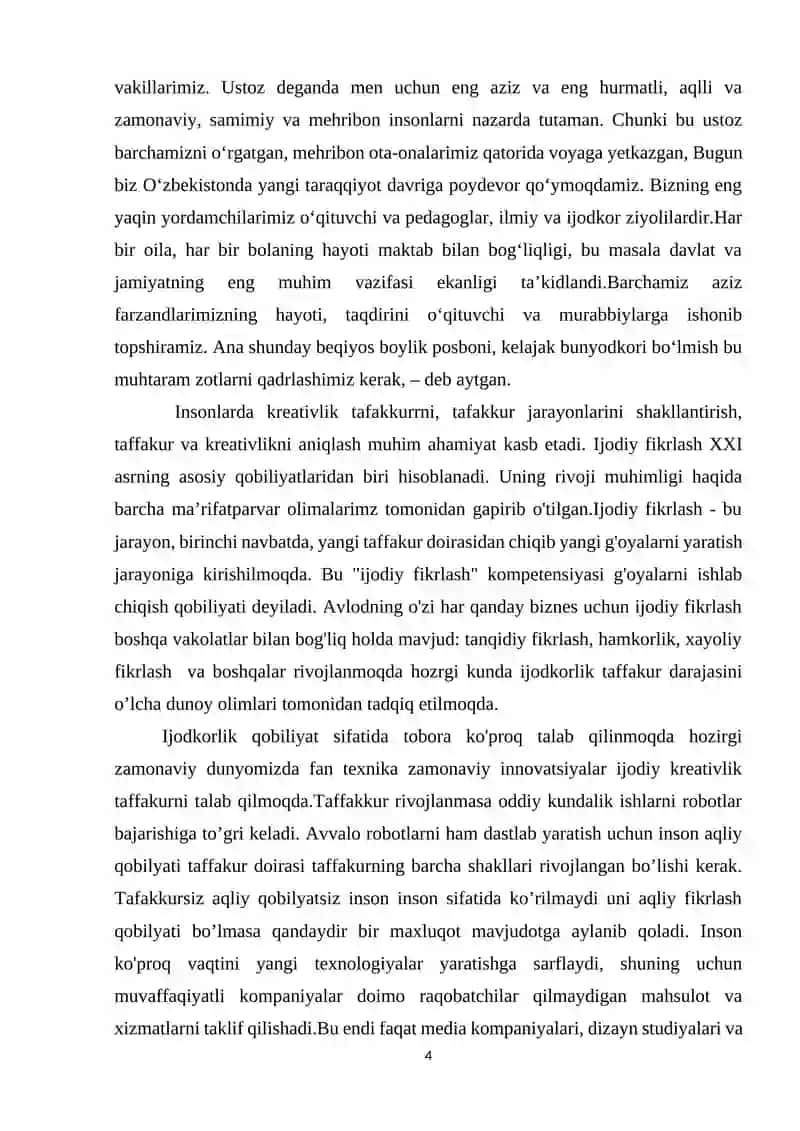 TAFAKKUR VA KIBIRNETIKA TALIM YO’NALISHI: 60310903 PSIXOLOGIYA (AMALIY PSIXOLOGIYA) 4