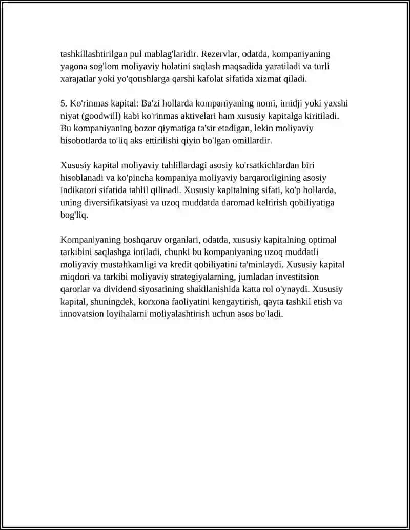 Xususiy Kapital Tarkibi 4