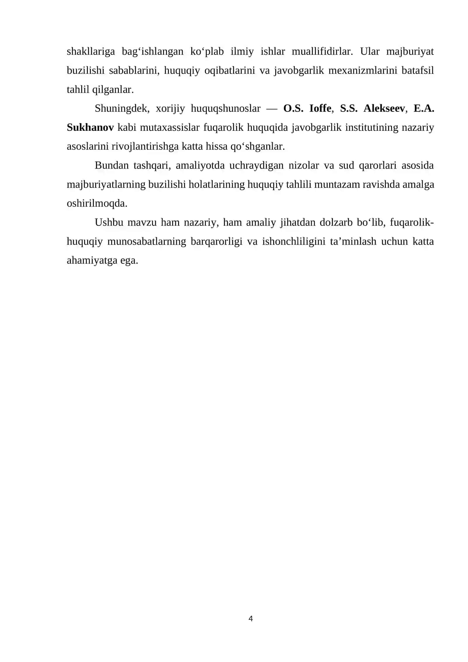 Majburyatlarning buzilishi va buning uchun javobgarlik Kurs ishi 4