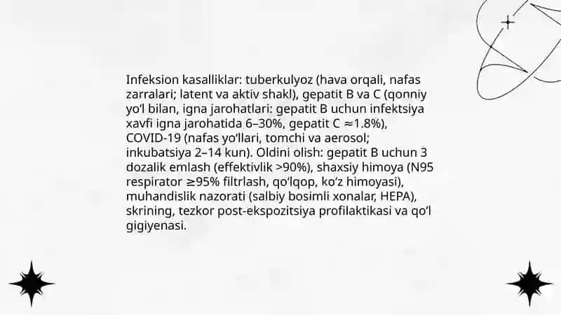 Kasb kasalliklari va tibbiy xodimlarning oldini olish 4