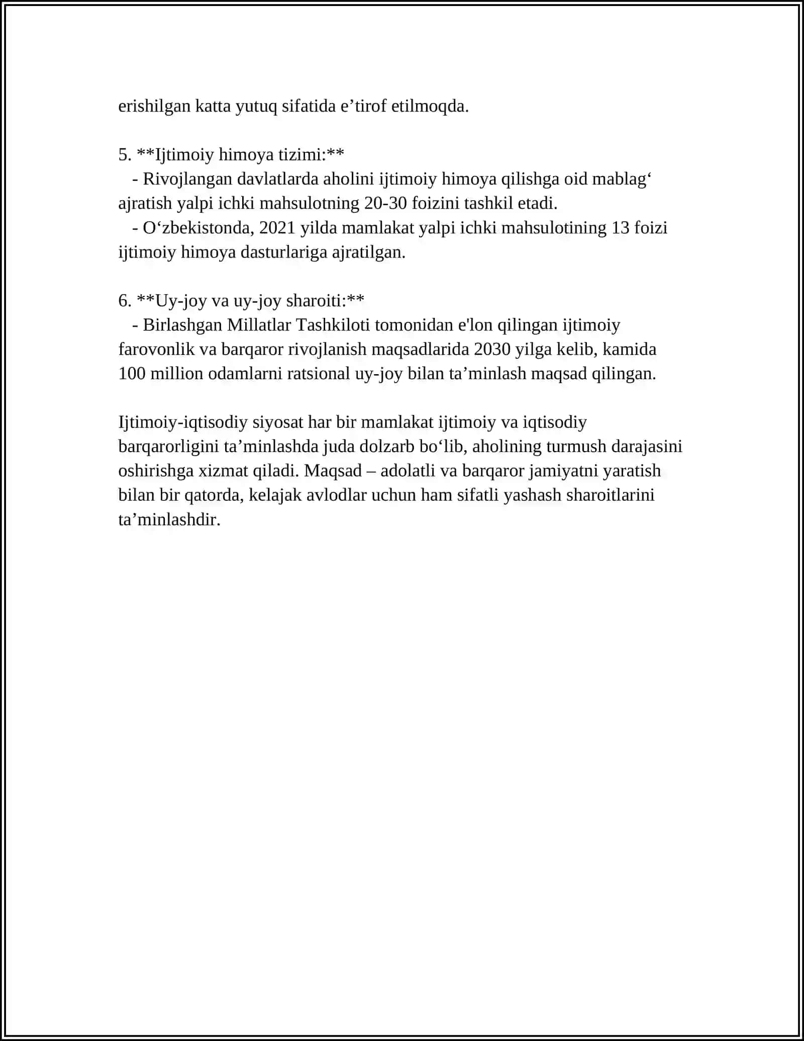 IJTIMOIY-IQTISODIY SIYOSAT VA UNING MAQSADLARI 4