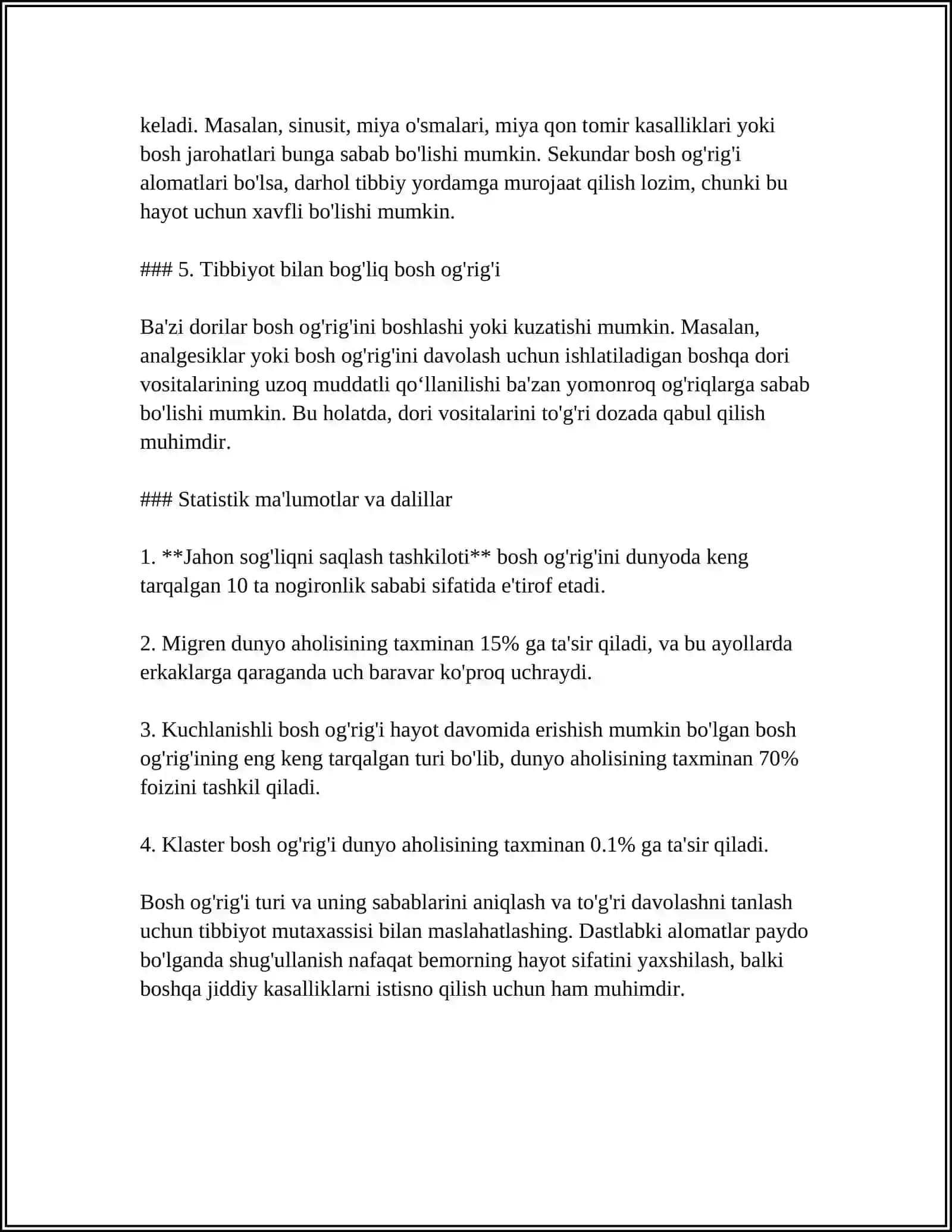 BOSH SIKLETI HAQIDA 4