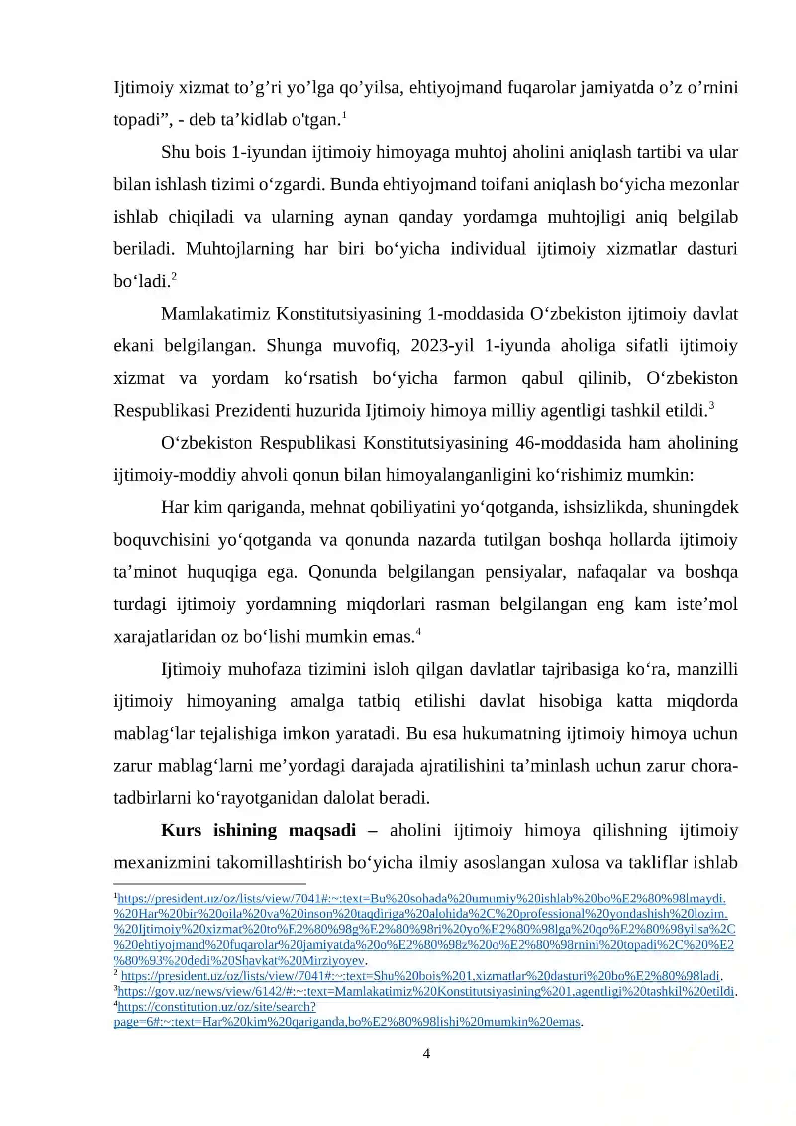 Aholini ijtimoiy himoya qilish tizimining iqtisodiy mexanizmini takomillashtirish yo‘nalishlari 4