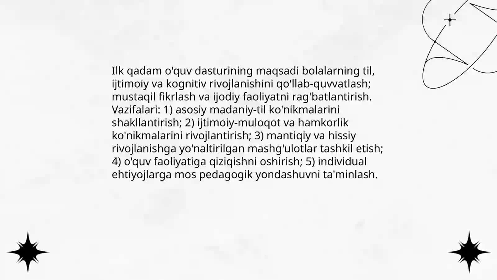 Ilk qadam o'quv dasturi 4